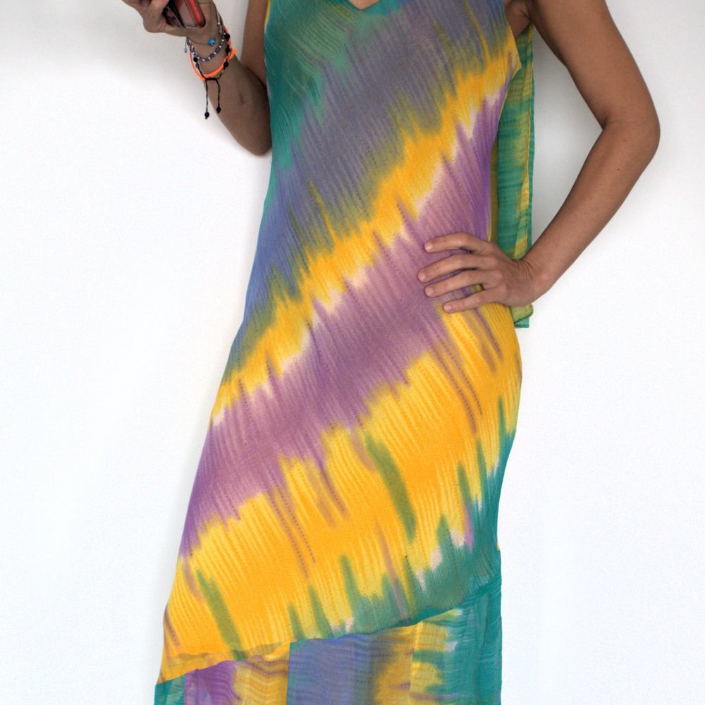 Flowy Ankle Length Colorful Dress